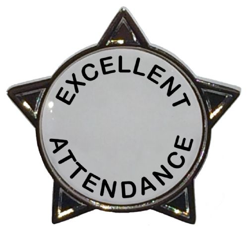 EXCELLENT ATTENDANCE titled star badge